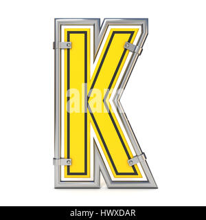 Framed traffic road sign FONT letter K 3D render illustration isolated on white background Stock Photo