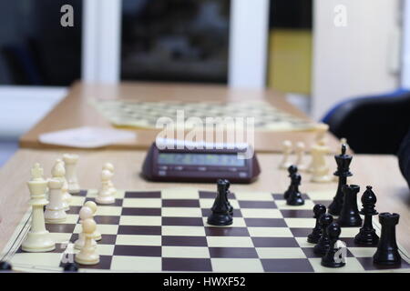 Friendly games at a local chess club. Stock Photo