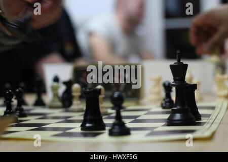 Friendly games at a local chess club. Stock Photo