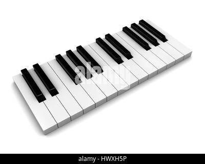 3d illustration of piaon keys over white background Stock Photo