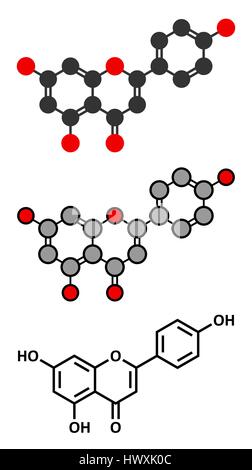 Apigenin yellow herbal dye molecule. Skeletal formula Stock Vector ...