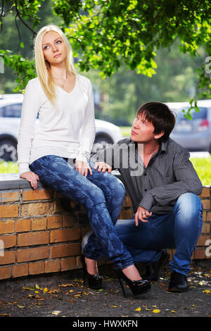 Young couple in conflict Stock Photo