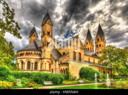 Basilica of St. Castor in Coblenz, Germany Stock Photo