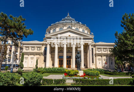 Romanian Athenaeum in Bucharest, Romania Stock Photo