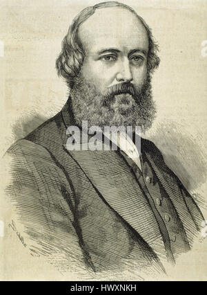 Robert Gascoyne-Cecil, 3rd Marquess of Salisbury (1830-1903). British Conservative statesman and Prime Minister. Known as Lord Salisbury. Portrait. Engraving. Stock Photo