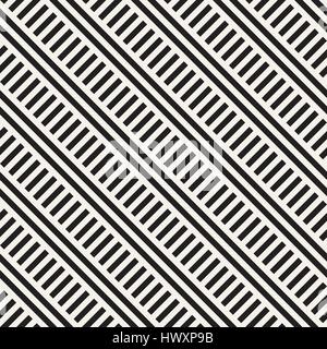 Interlacing Parallel  Stripes. Vector Seamless Monochrome Pattern. Stock Vector