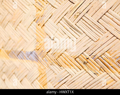 a wall build on wicker bamboo like abstract vintage surface Stock Photo