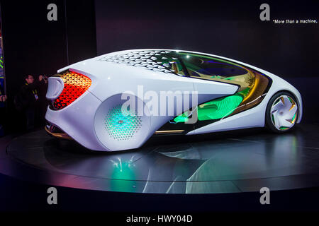 LAS VEGAS - JAN 08 : Toyota Concept car at the CES Show in Las Vegas, Navada, on January 08, 2016. CES is the world's leading consumer-electronics sho Stock Photo