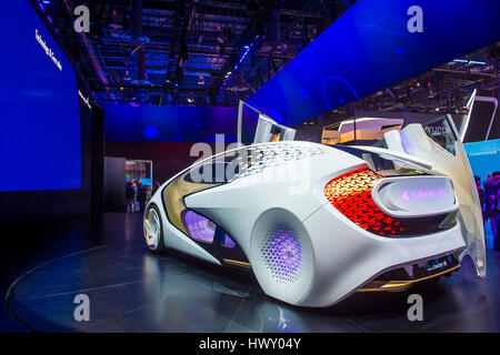 LAS VEGAS - JAN 08 : Toyota Concept car at the CES Show in Las Vegas, Navada, on January 08, 2016. CES is the world's leading consumer-electronics sho Stock Photo