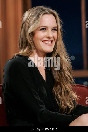 Actress Alicia Silverstone during a segment of the 'Late Late Show with Craig  Ferguson' at CBS Television City in Los Angeles, California on October 27, 2009. Photo by Francis Specker Stock Photo