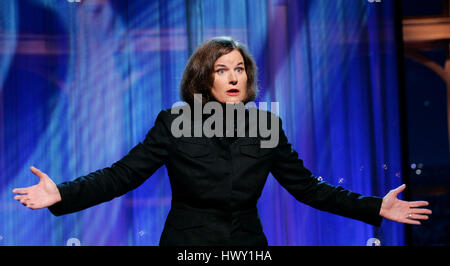 Comic Paula Poundstone performs during a segment of the 'Late Late Show with Craig  Ferguson' at CBS Television City in Los Angeles, California on September 28, 2009. Photo by Francis Specker Stock Photo