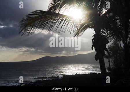 afternoon mood at Puerto del Carmen coastline of Lanzarote Stock Photo