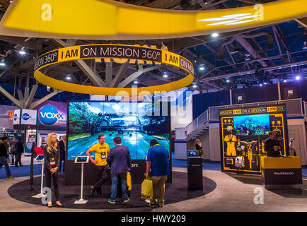 The Nikon booth at the CES show in Las Vegas Stock Photo