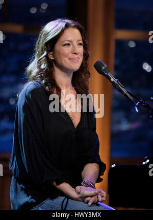 Sarah McLachlan performs during a segment of 'The Late Late Show with Craig Ferguson' at CBS Television City in Los Angeles on Wednesday, Nov. 12, 2008. Photo by Francis Specker Stock Photo