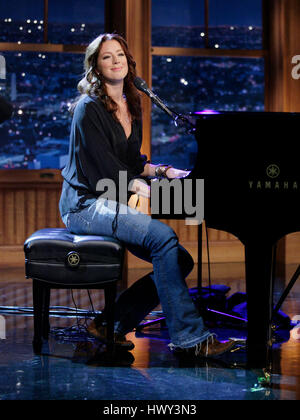 Sarah McLachlan performs during a segment of 'The Late Late Show with Craig Ferguson' at CBS Television City in Los Angeles on Wednesday, Nov. 12, 2008. Photo by Francis Specker Stock Photo