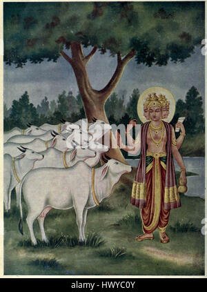 Brahma gives cows a boon Stock Photo