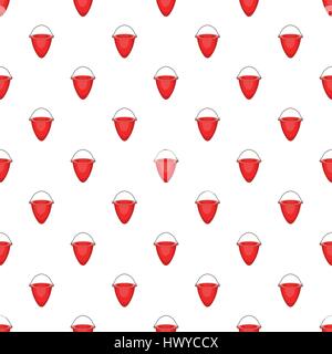 Fire bucket pattern, cartoon style Stock Vector