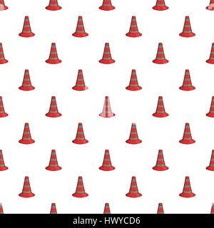 Safety cones pattern, cartoon style Stock Vector