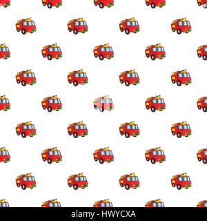 Fire truck pattern, cartoon style Stock Vector