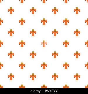 Scarecrow pattern, cartoon style Stock Vector