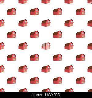 Barn for animals pattern, cartoon style Stock Vector