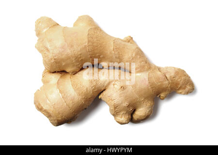 Ginger root on white background Stock Photo