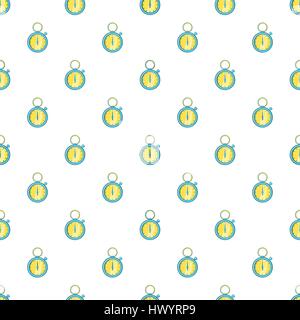 Blue stopwatch pattern, cartoon style Stock Vector
