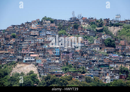 Rio de Janeiro city view of Santa Marta favela slum, Brazil Stock Photo