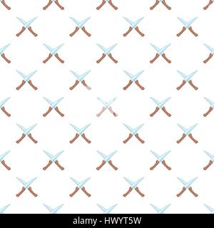 Two knives pattern, cartoon style Stock Vector