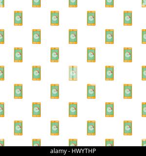Battery indicator on phone pattern, cartoon style Stock Vector