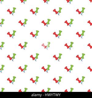 Pushpin pattern, cartoon style Stock Vector
