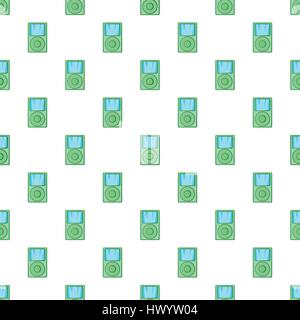 Music player pattern, cartoon style Stock Vector