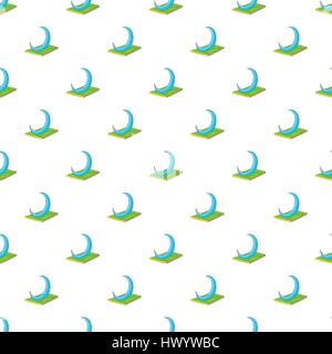Skyscraper crescent in UAE pattern, cartoon style Stock Vector