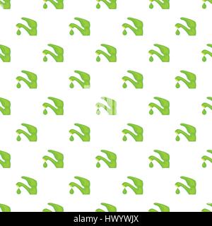 Eco water from faucet pattern, cartoon style Stock Vector