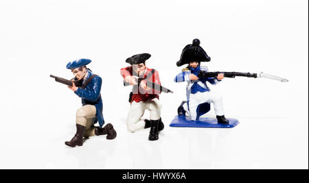 Toy British, American, and French troops Stock Photo