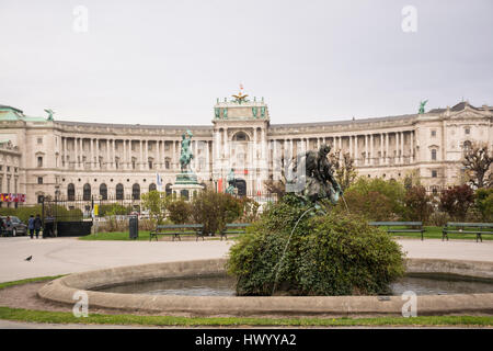 The Hofburg palace from Heldenplatz, Vienna, Austria, Europe Stock Photo