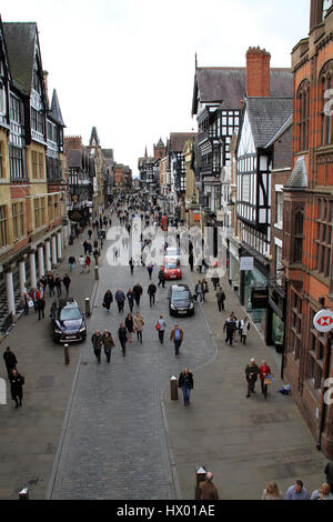A busy Eastgate street Chester Stock Photo