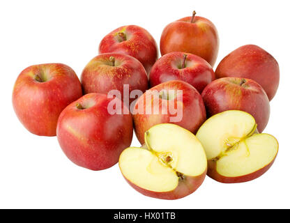 Red Apples on white(+clipping path) Stock Photo