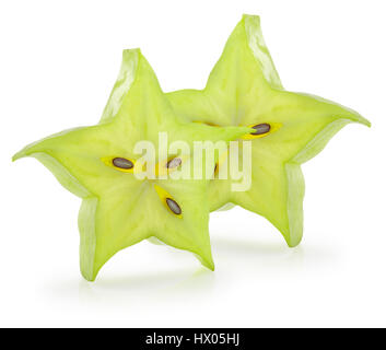 carambola slices isolated on the white background. Stock Photo