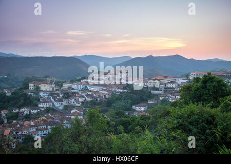 High view of city of Ouro Preto - Minas Gerais, Brazil Stock Photo