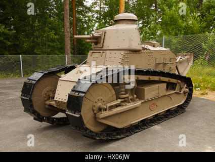 Historic Renault FT17 tank of the Finnish Army on display at the Armour Museum of Parola, Finland. Stock Photo