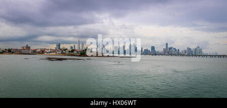 Panoramic view of old and new Panama City - Panama Stock Photo