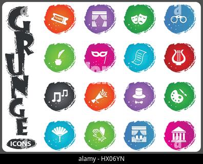 Theater symbol icons for user interface design Stock Vector