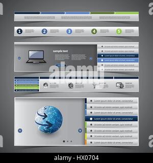 Modern Colorful Website Design Elements Template in Freely Scalable and Editable Vector Format Stock Vector