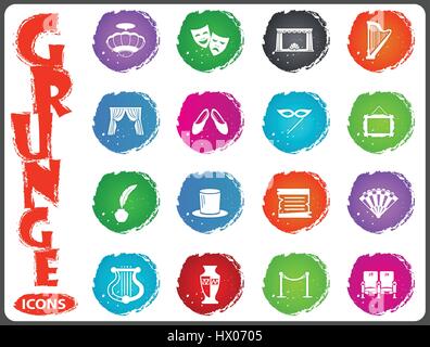 Theater symbol icons for user interface design Stock Vector