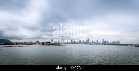 Panoramic view of old and new Panama City - Panama Stock Photo