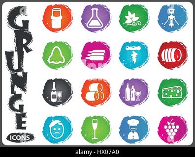 Vineyard and Wine symbol for web icons Stock Vector