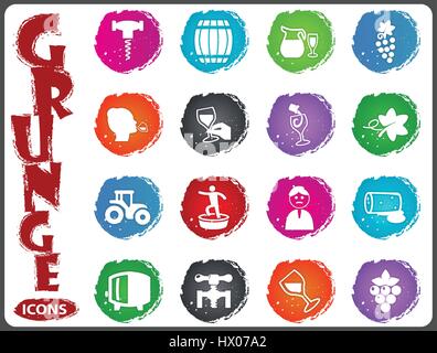 Vineyard and Wine symbol for web icons Stock Vector