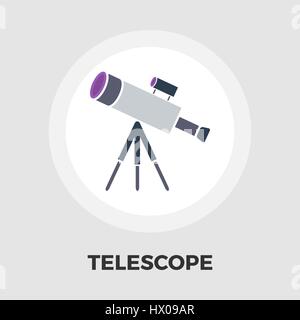 Telescope icon vector. Flat icon isolated on the white background. Editable EPS file. Vector illustration. Stock Vector