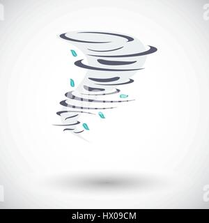 Tornado. Single flat icon on white background. Vector illustration. Stock Vector